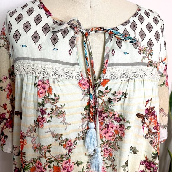 Bohemian short printed dress from Peace & Love by Calao NWT  - size medium - Picture 2 of 12